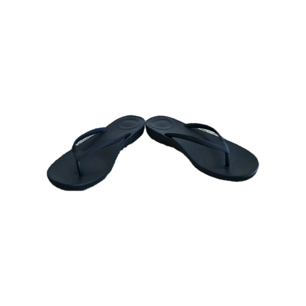 FitFlop IQushion Flip Flops Womens 8 black Ergonomic Comfort Sandals Minimalist - Picture 2 of 9